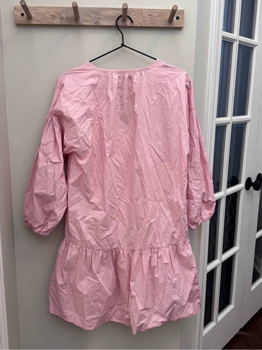 Madewell Cotton Mini Dress V Neck Pink - Picture 6 of 8